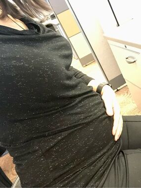 Seraphine black sparkly maternity top, size US 8.